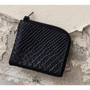 NWT Ampersand as Apostrophe Half-Zip Wallet – Black Python Embossed Leather